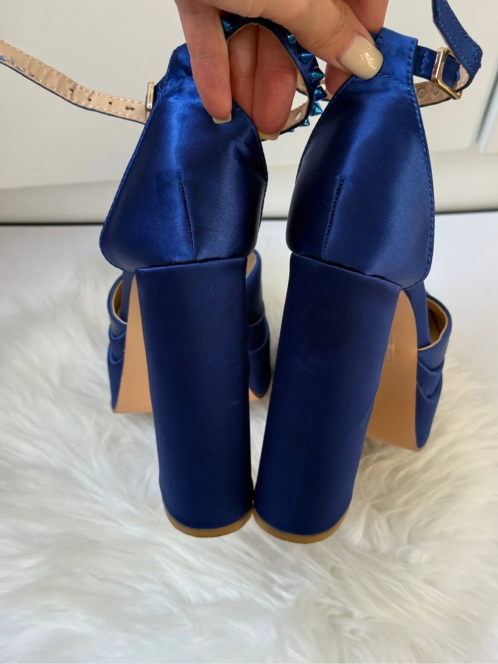 Azalea Wang Super Heels Platform In Blue Size Fits 8-9